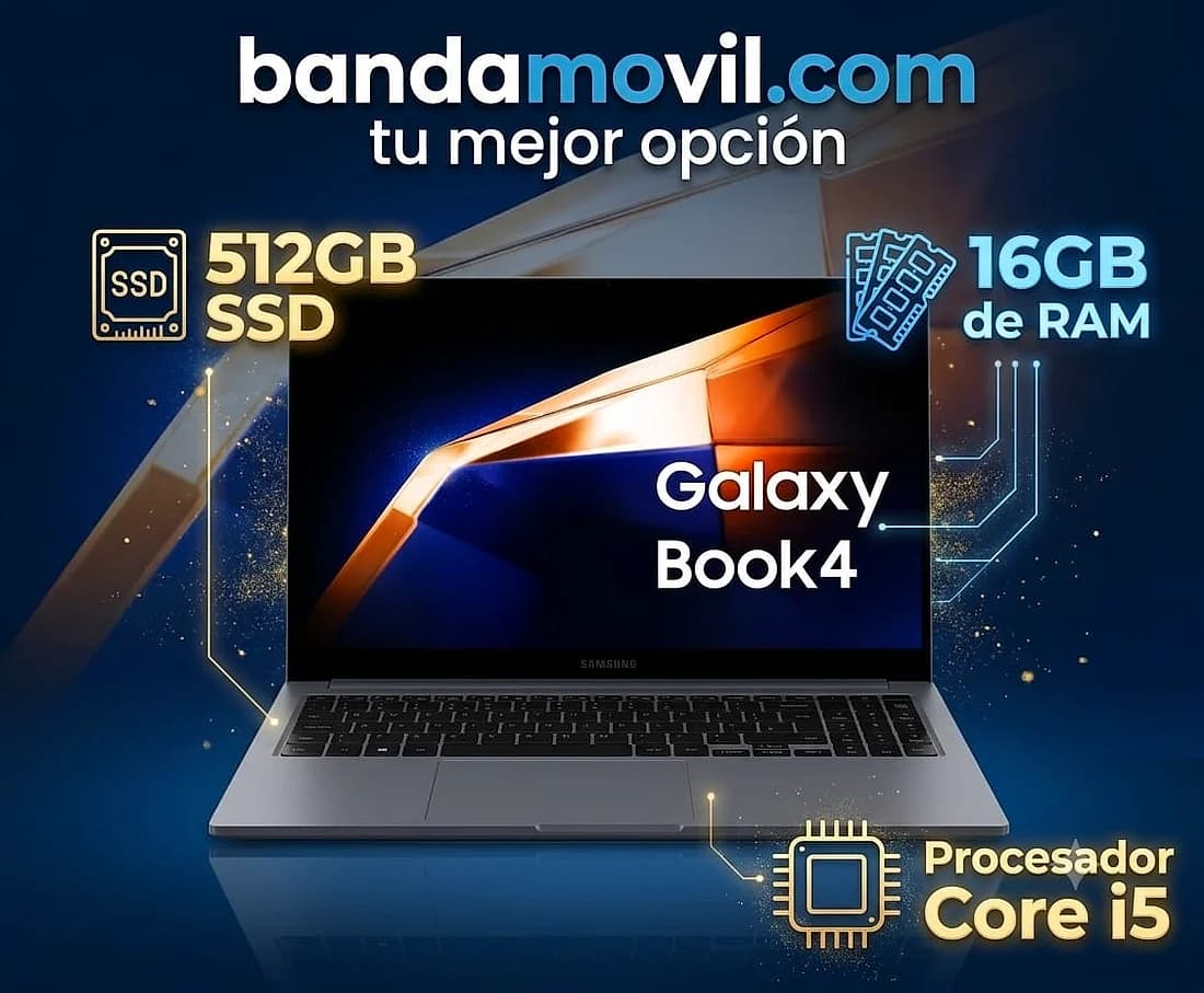 Samsung Galaxy Book4 con 512GB SSD y 16GB de RAM